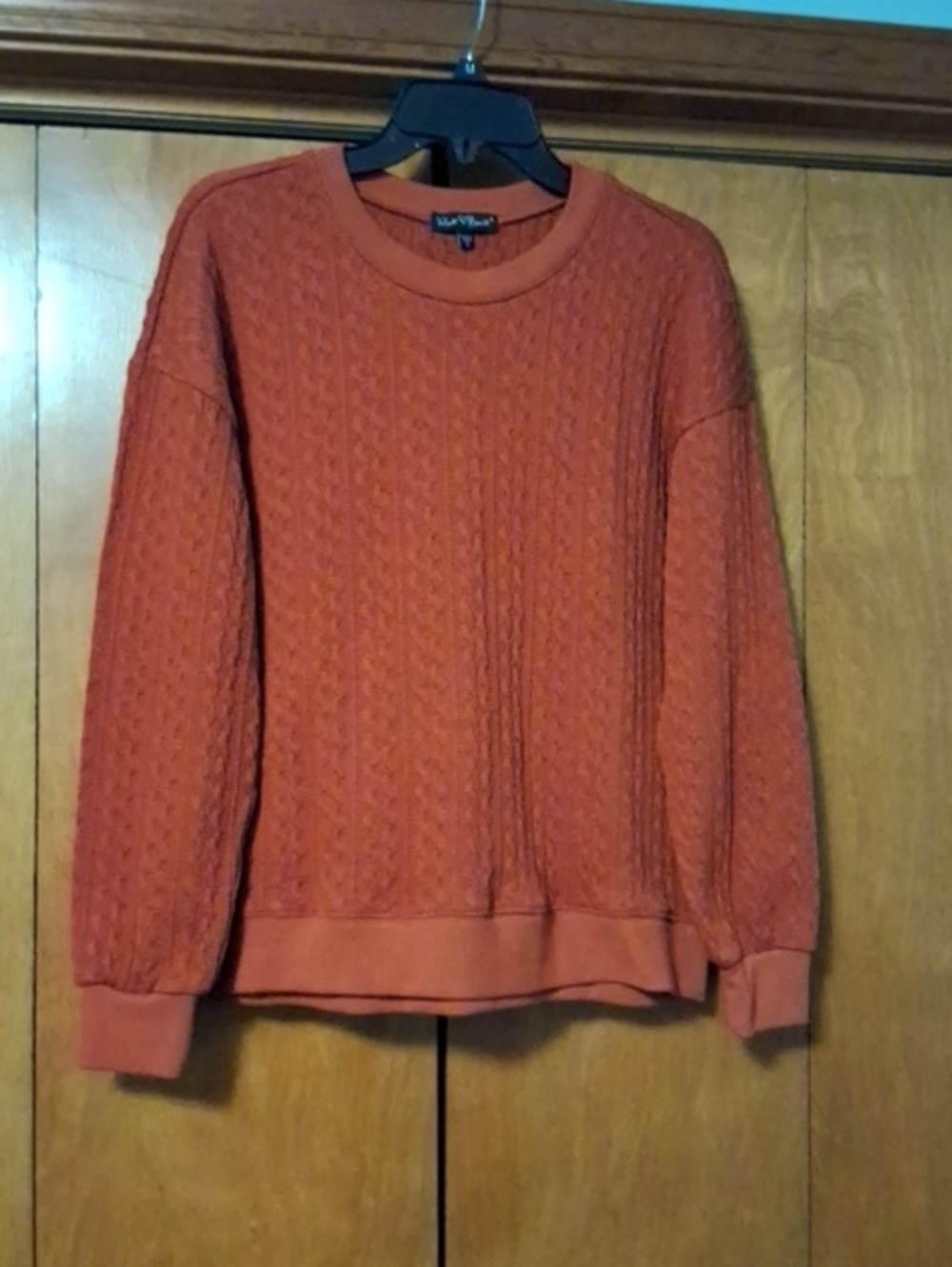 Velvet Heart Rust Cable Knit Crewneck Sweater